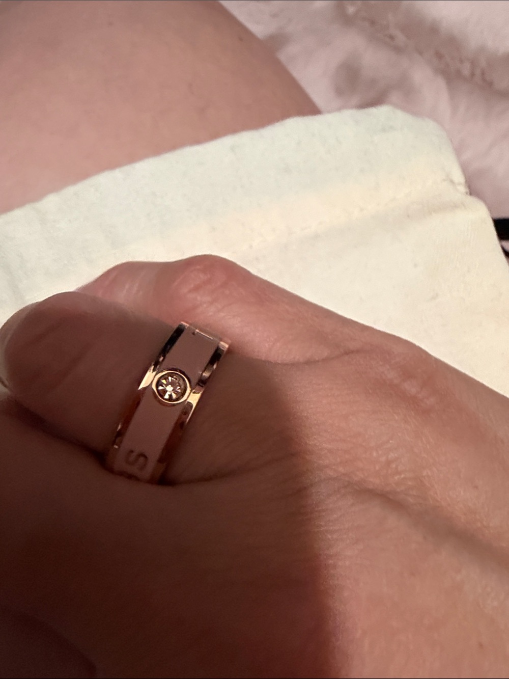 Marc Jacobs Rose Gold Pavé Accent Ring